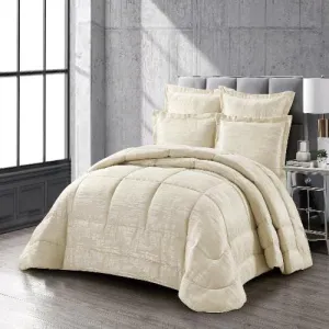 Cotton Co Madrid Jacquard Comforter 5 Piece Queen Cream MAC13