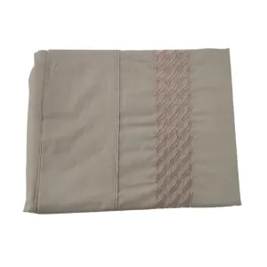 Cotton Craft Luxury Collection Embroidered Bed Sheet T-200 Percale 3 Piece Stone