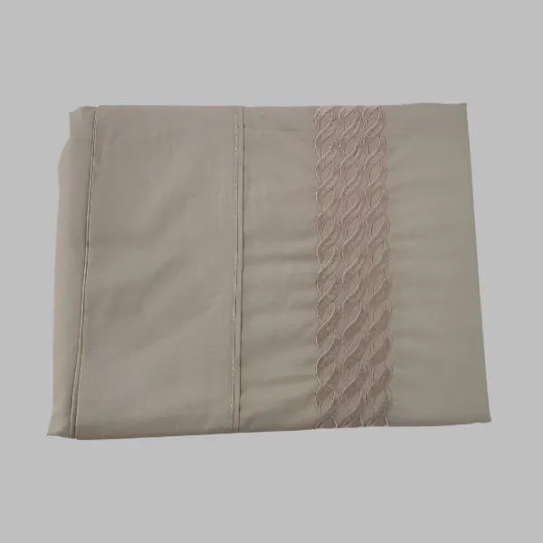 Cotton Craft Luxury Collection Embroidered Bed Sheet T-200 Percale 3 Piece Stone