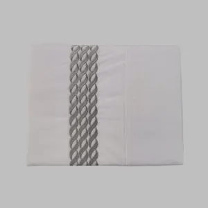 Cotton Craft Luxury Collection Embroidered Bed Sheet T-200 Percale 3 Piece White