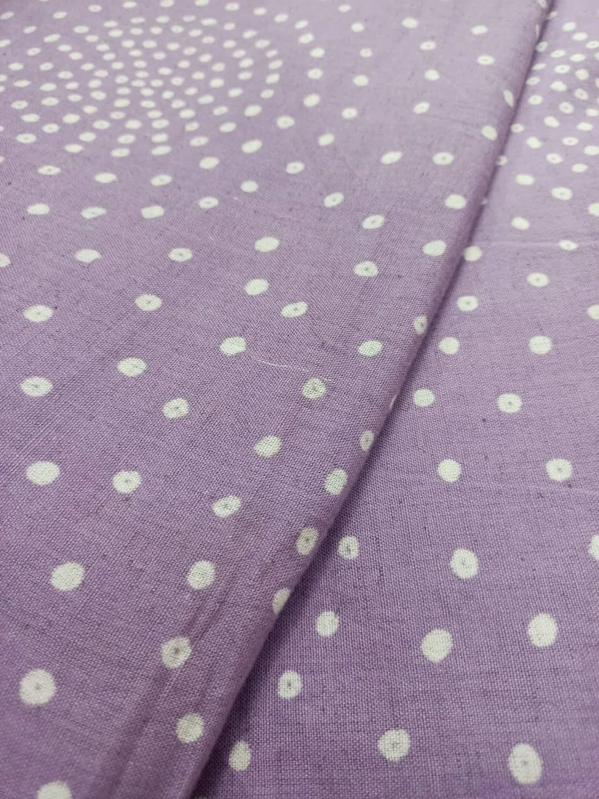 Cotton Linen Semi-Handloom Screen Printed Fabric