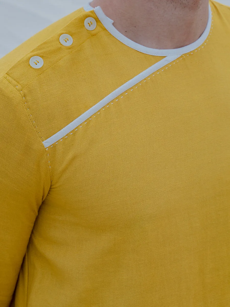 Cotton X Linen Indisputably Yellow Kurta Set
