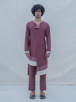Cotton X Linen Mauve Kurta