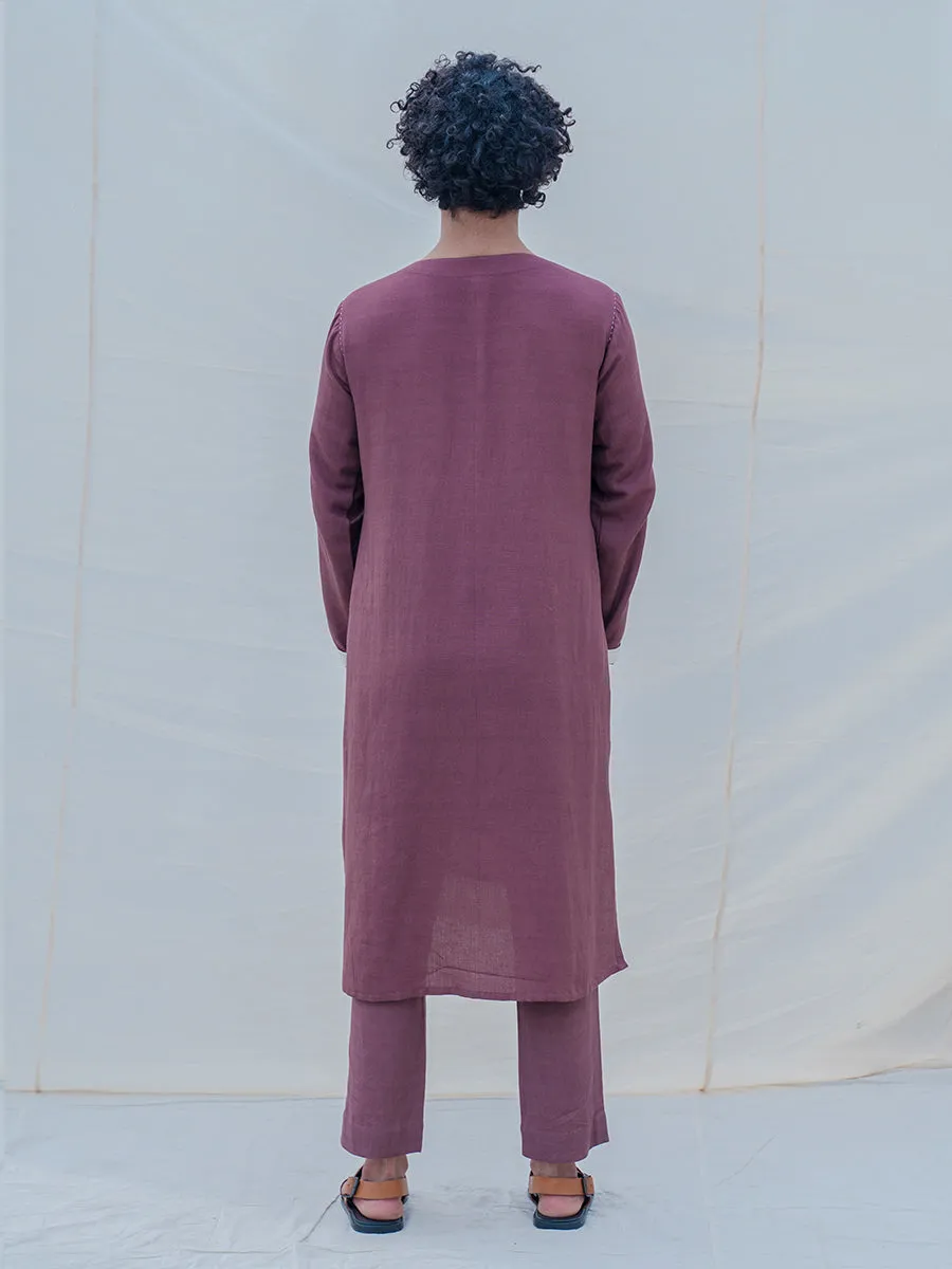 Cotton X Linen Mauve Kurta