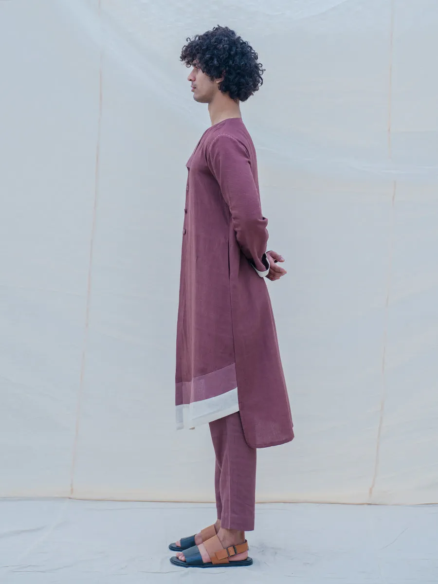Cotton X Linen Mauve Kurta