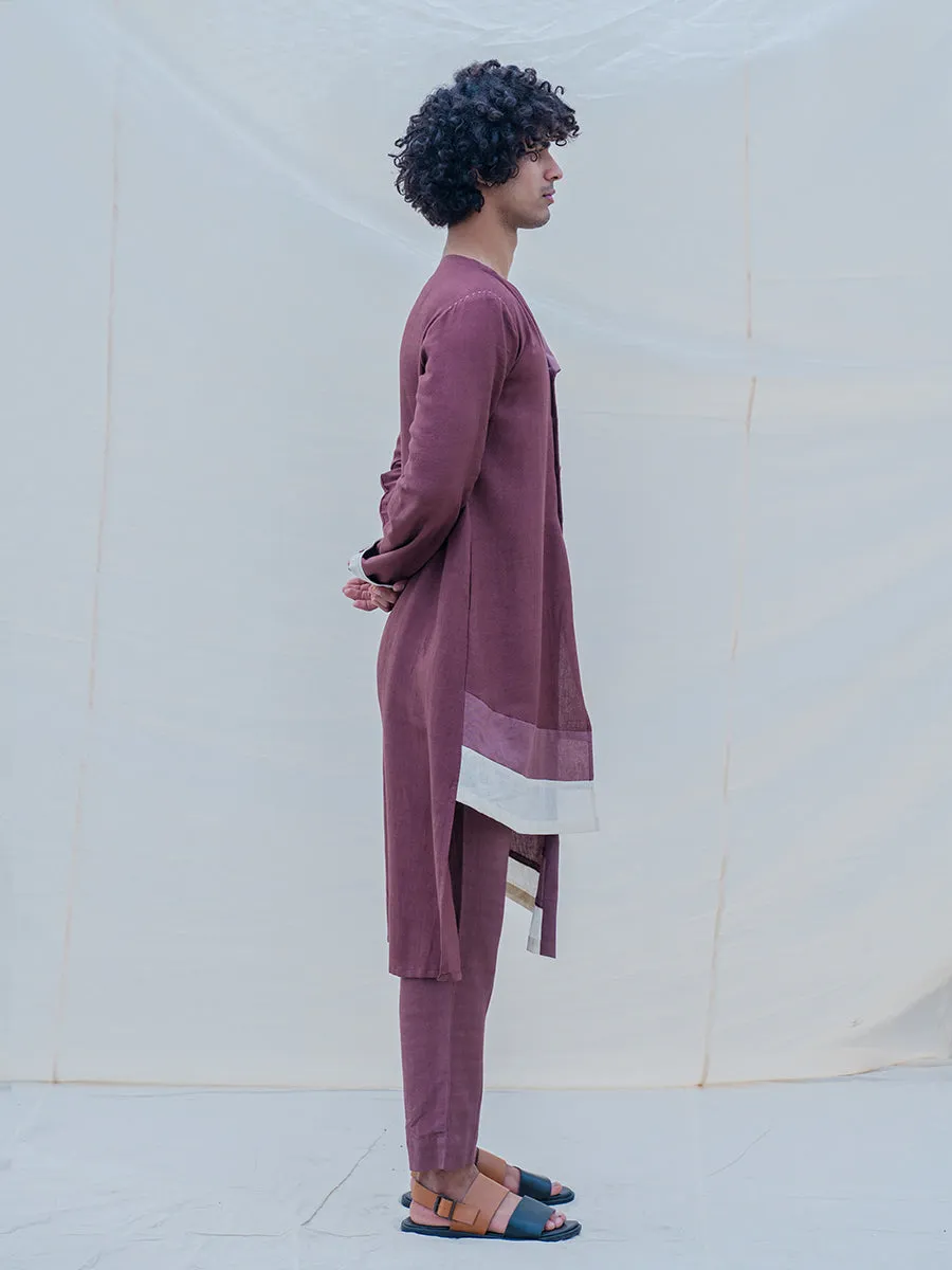 Cotton X Linen Mauve Kurta