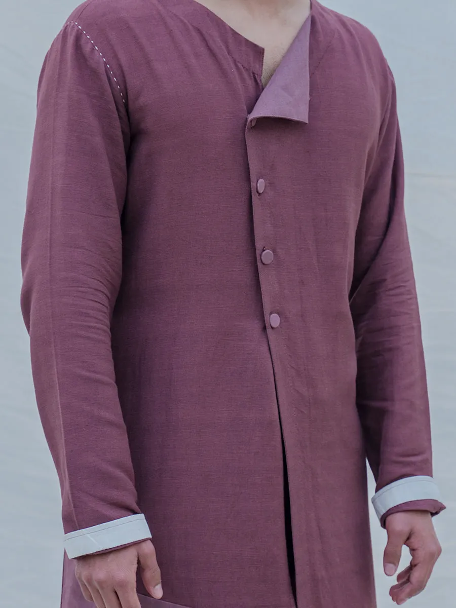 Cotton X Linen Mauve Kurta