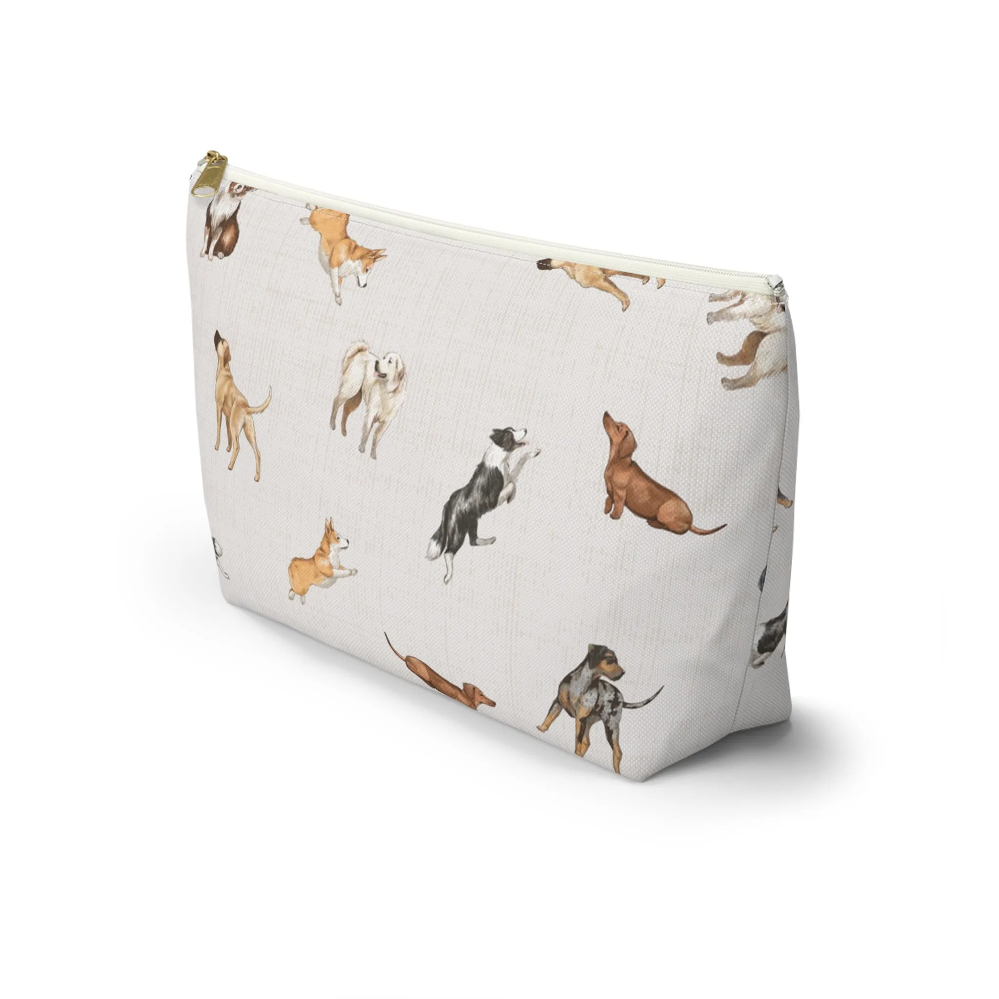 Cow Dogs Pencil Pouch in Cream