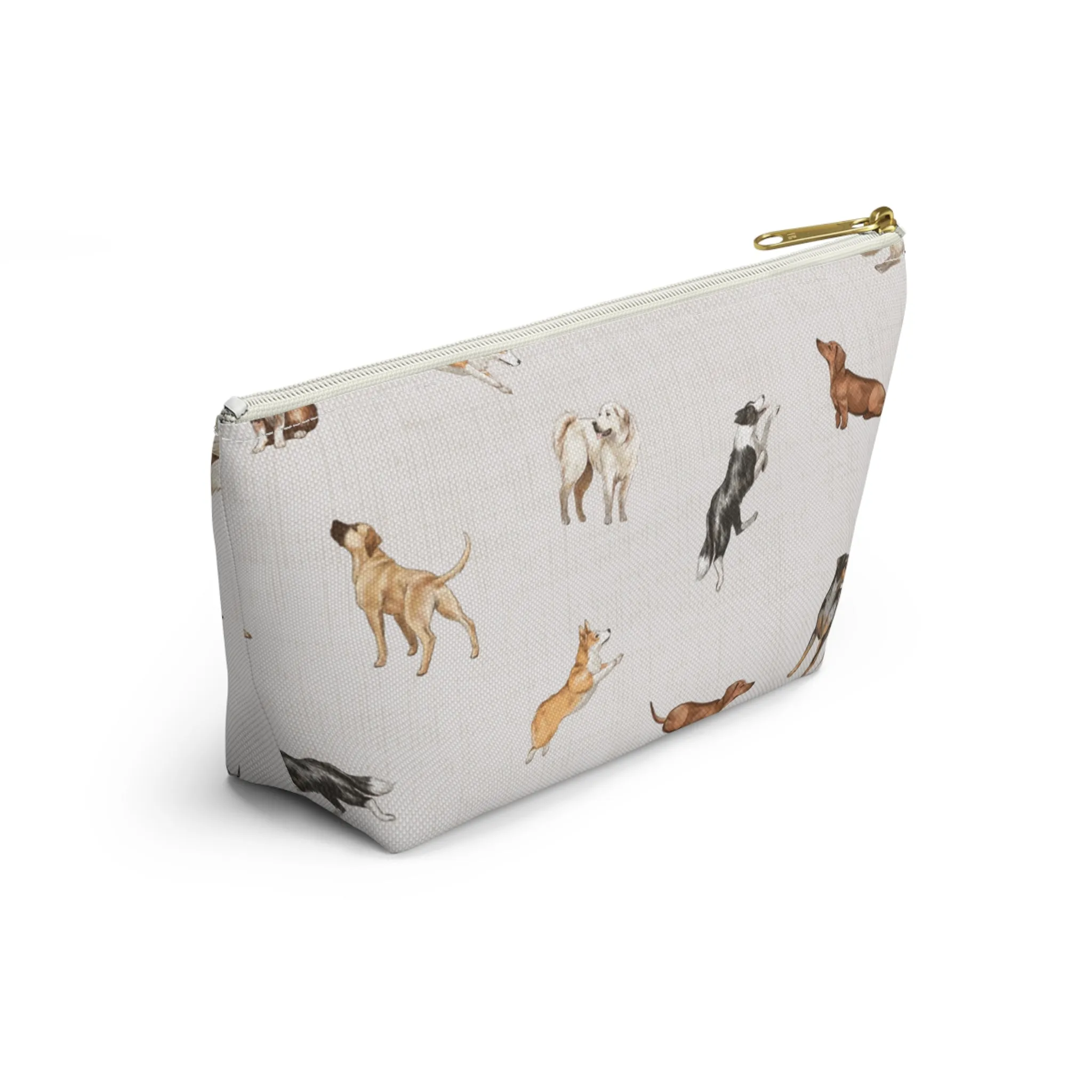 Cow Dogs Pencil Pouch in Cream