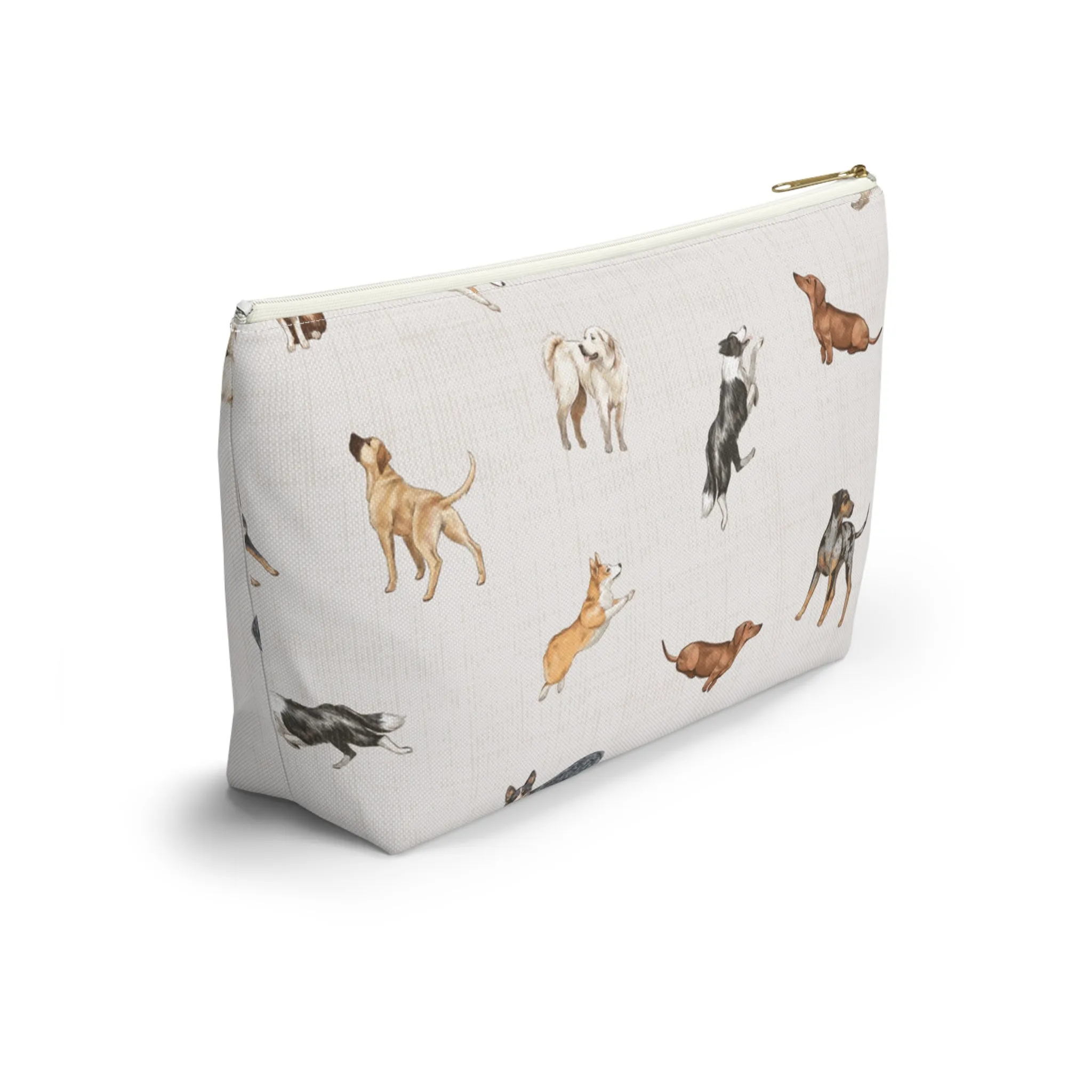 Cow Dogs Pencil Pouch in Cream