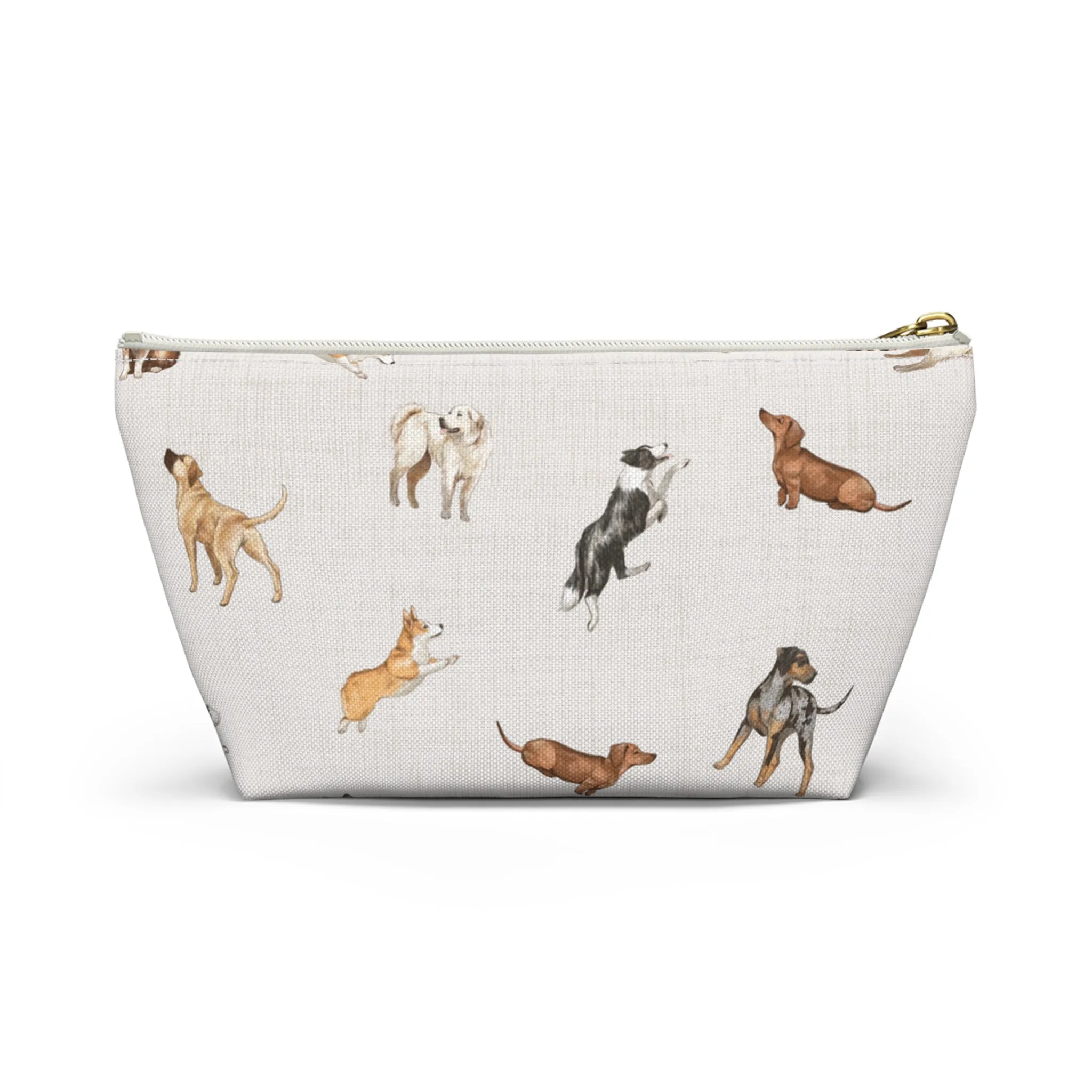 Cow Dogs Pencil Pouch in Cream