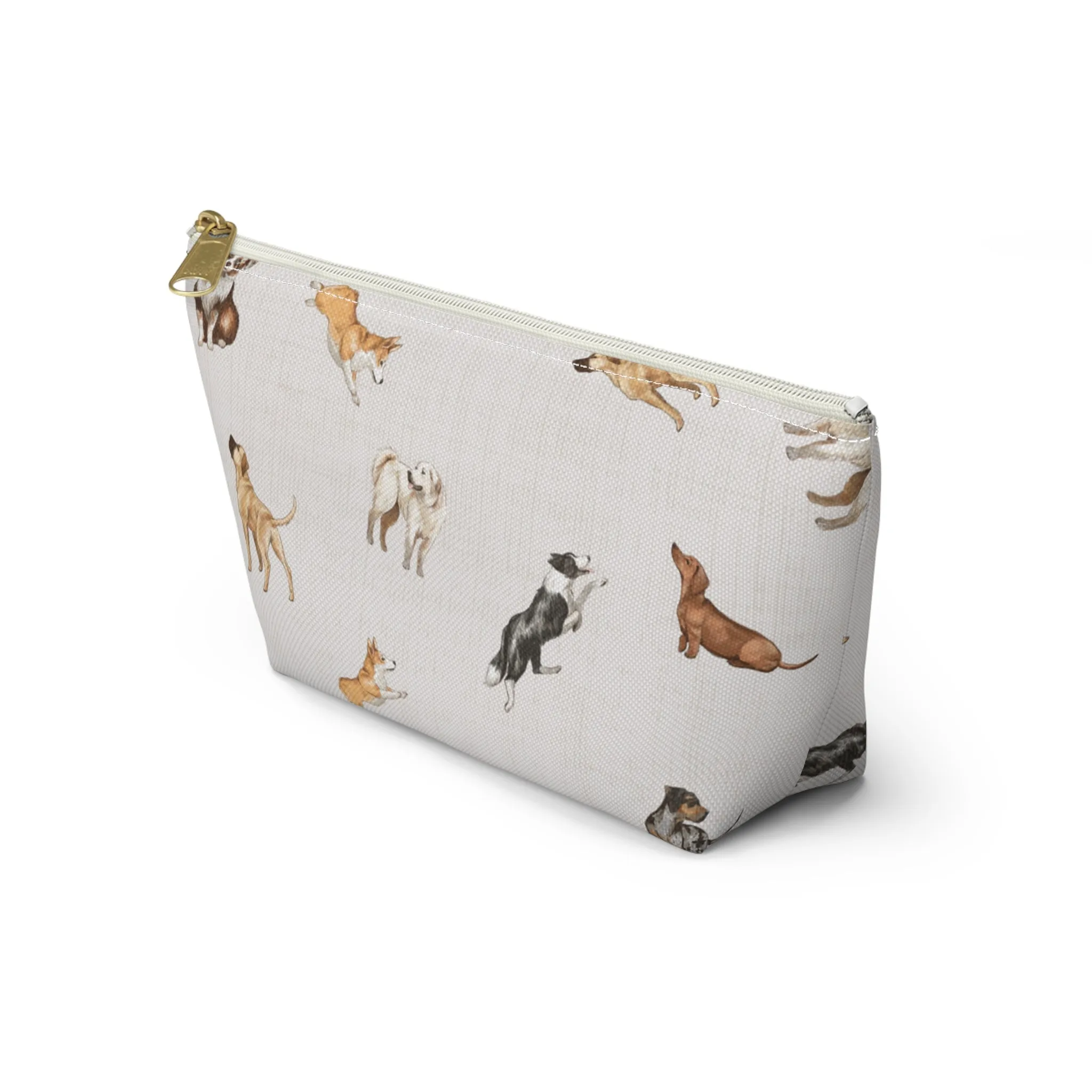 Cow Dogs Pencil Pouch in Cream
