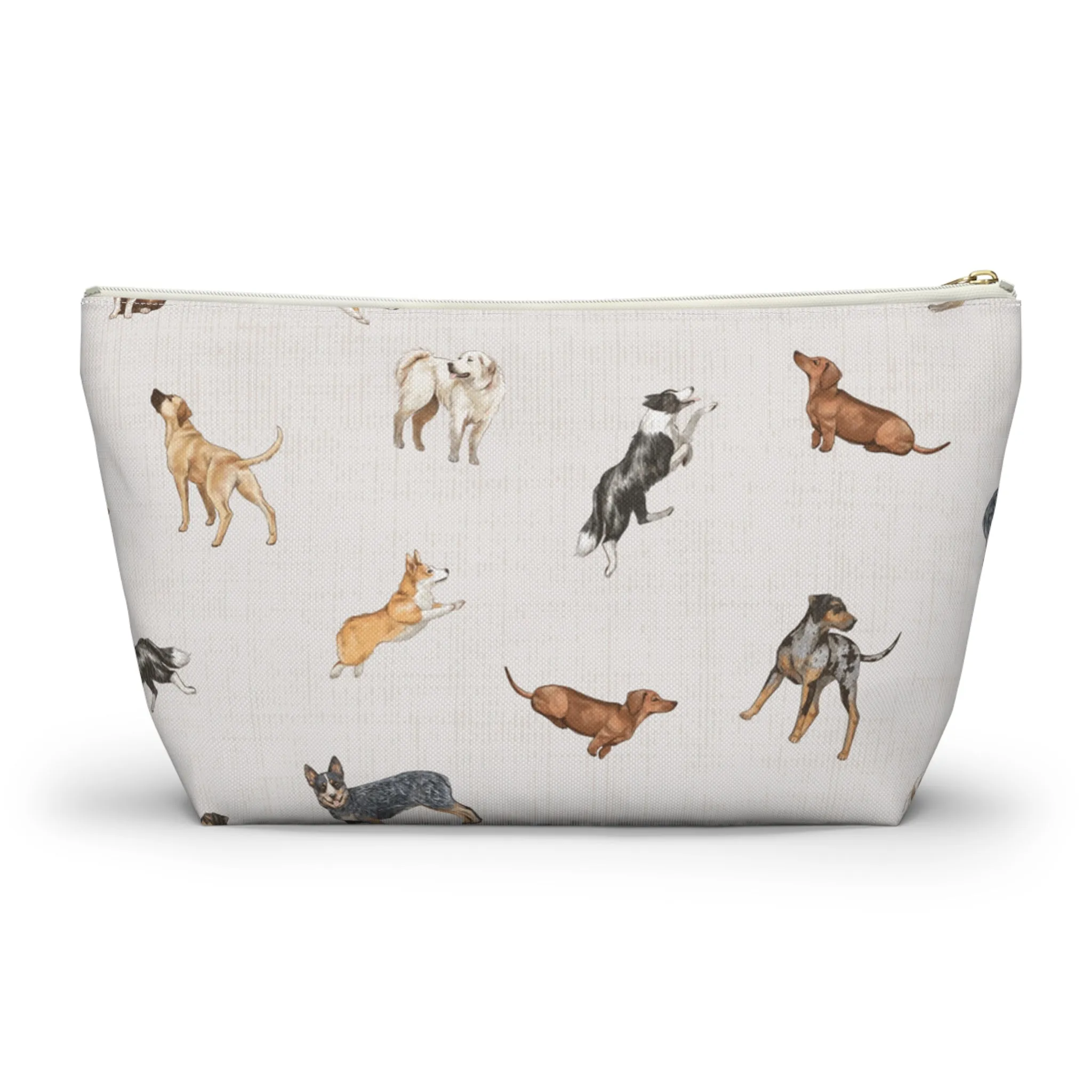 Cow Dogs Pencil Pouch in Cream