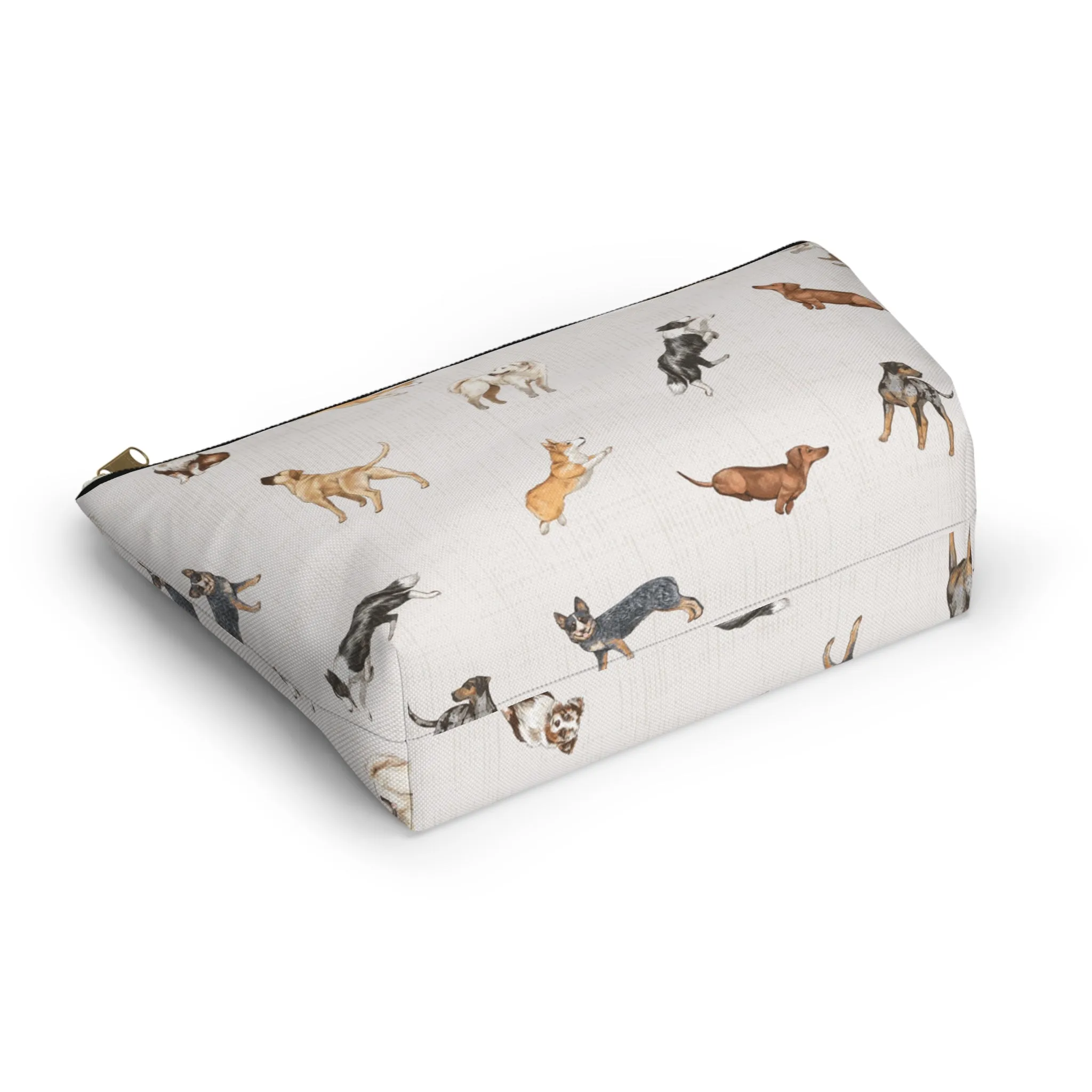 Cow Dogs Pencil Pouch in Cream