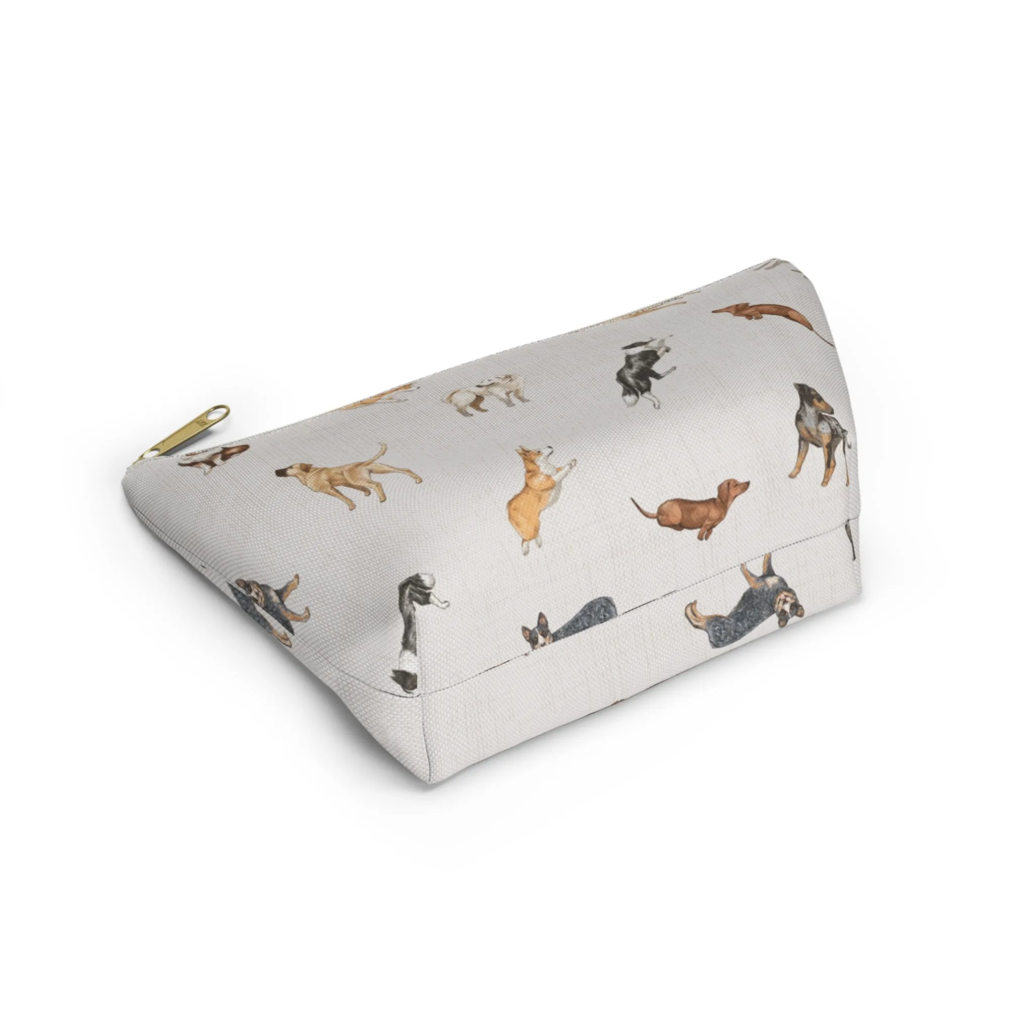 Cow Dogs Pencil Pouch in Cream