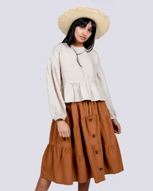 Dallo linen top in oatmeal