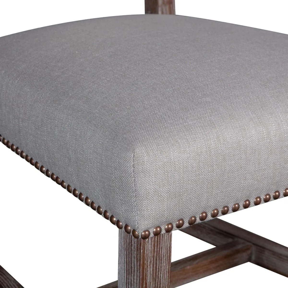 Darcy Dining Chair, Gray/Beige Linen