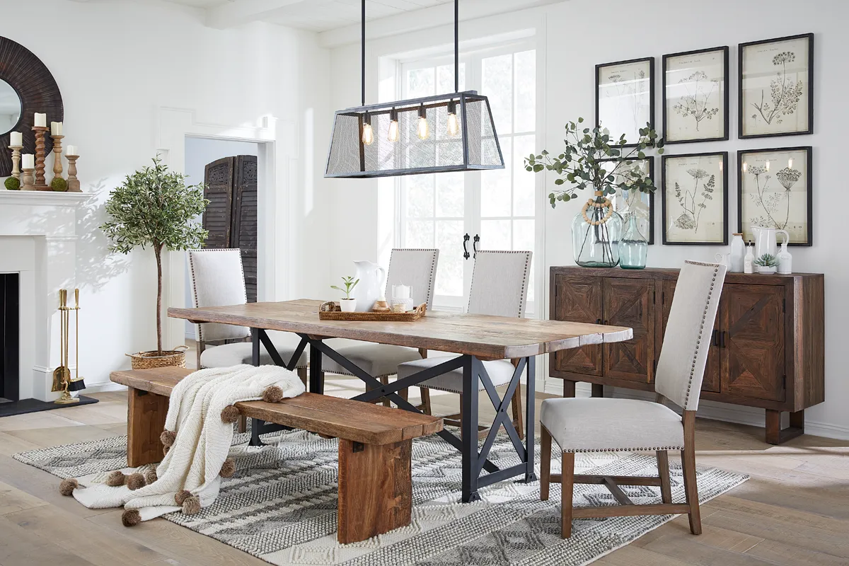 Darcy Dining Chair, Gray/Beige Linen