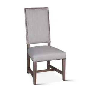 Darcy Dining Chair, Gray/Beige Linen