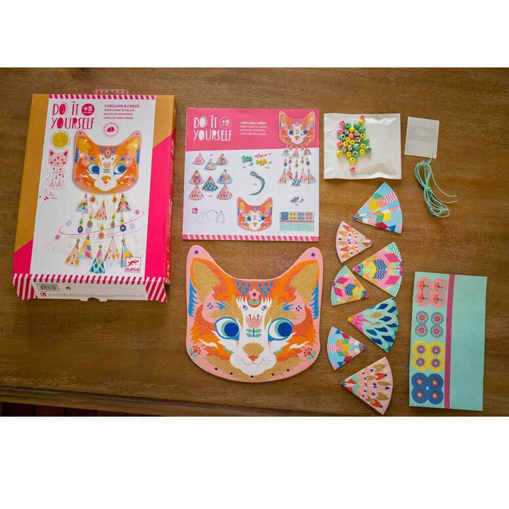 Djeco Do It Yourself Kitty Wind Chimes
