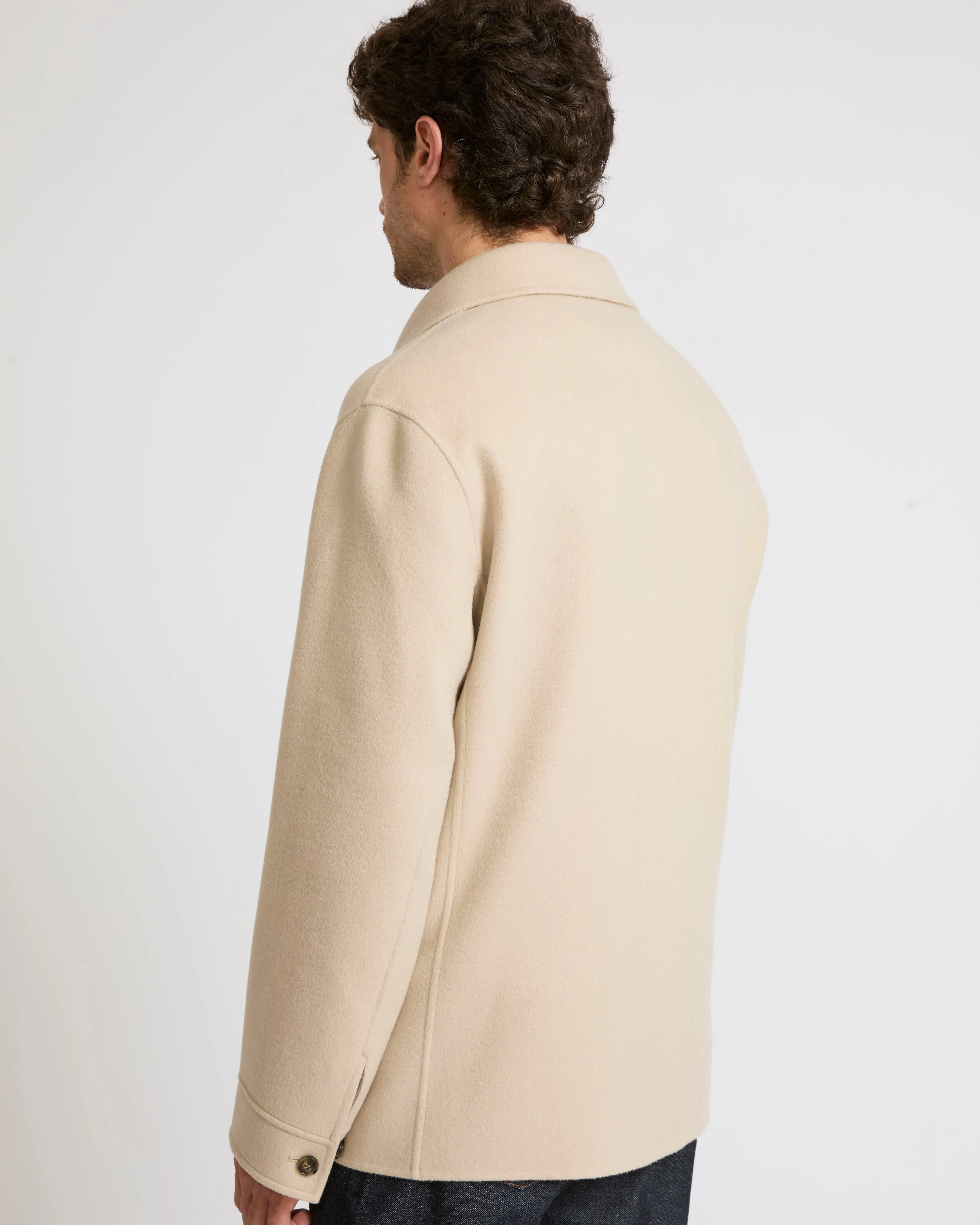Double-sided wool-cashmere work shirt