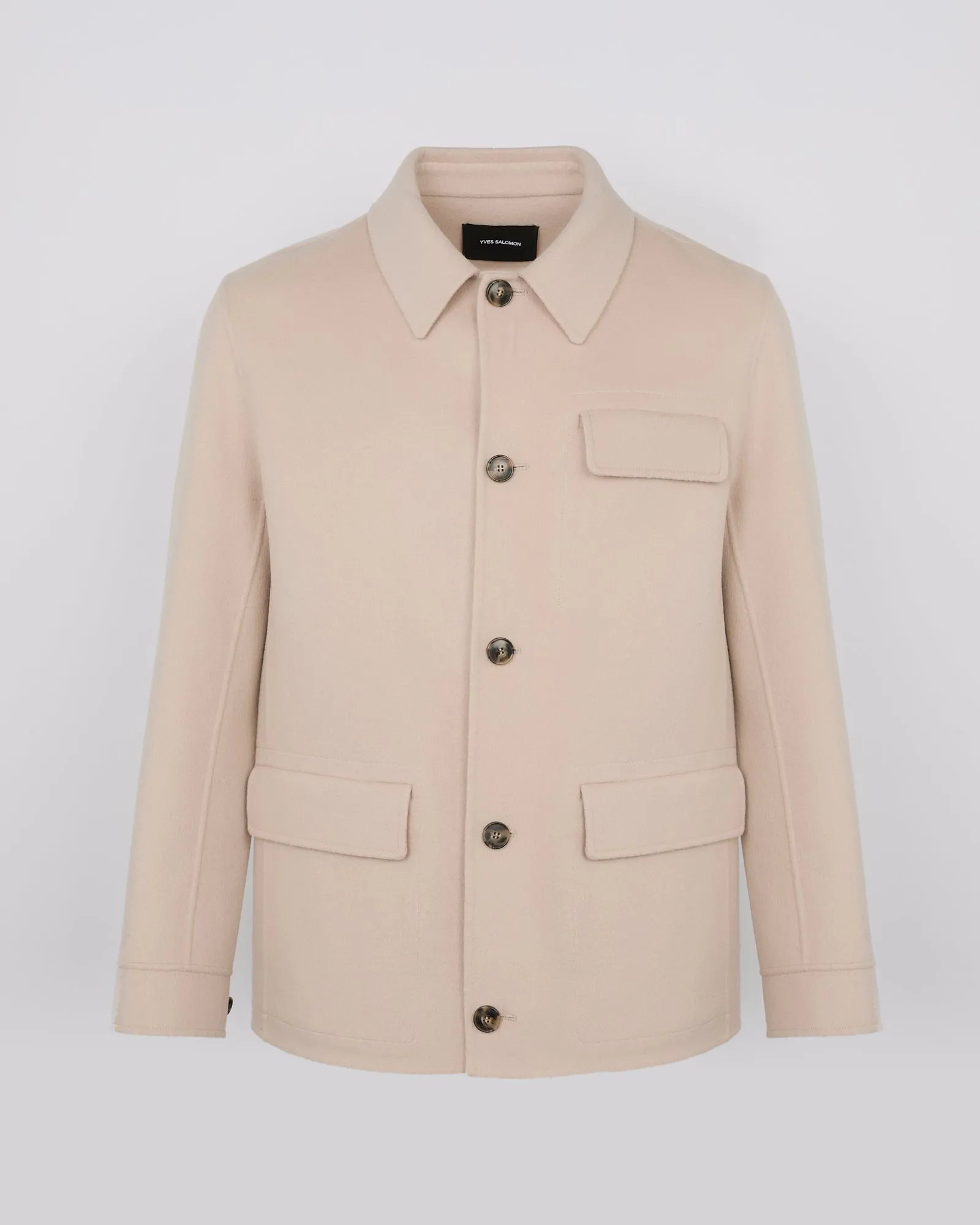 Double-sided wool-cashmere work shirt