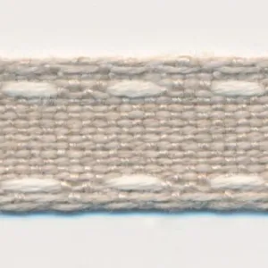 Double Stitched Linen Ribbon #1 Ecru & Ivory
