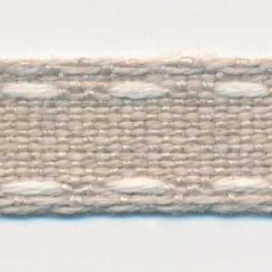 Double Stitched Linen Ribbon #1 Ecru & Ivory