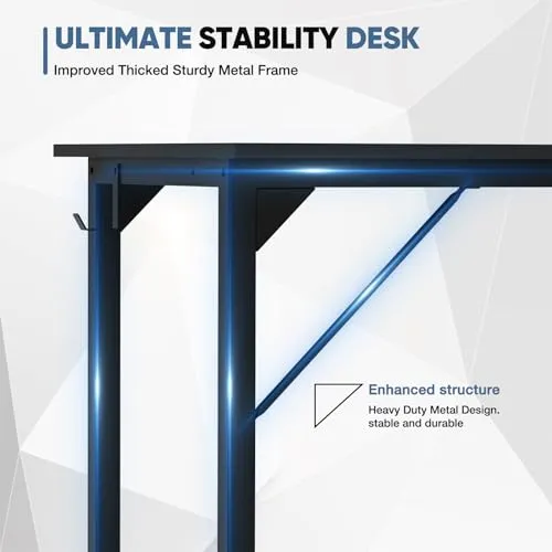 DUMOS 32 Inch Office Small Computer Desk Modern Simple Style Writing Study Work Table for Home Bedroom - Wood Black