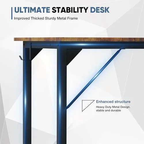 DUMOS 32 Inch Office Small Computer Desk Modern Simple Style Writing Study Work Table for Home Bedroom - Wood Brown