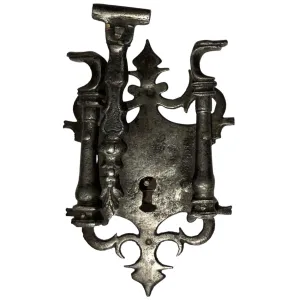 Early Spanish Baroque Iron Lock Box and Hasp