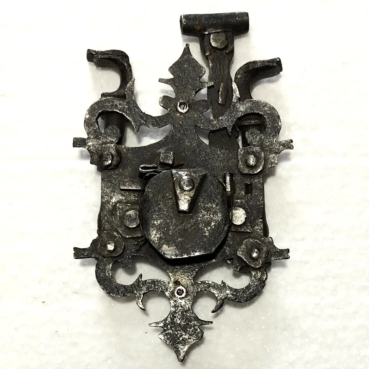 Early Spanish Baroque Iron Lock Box and Hasp