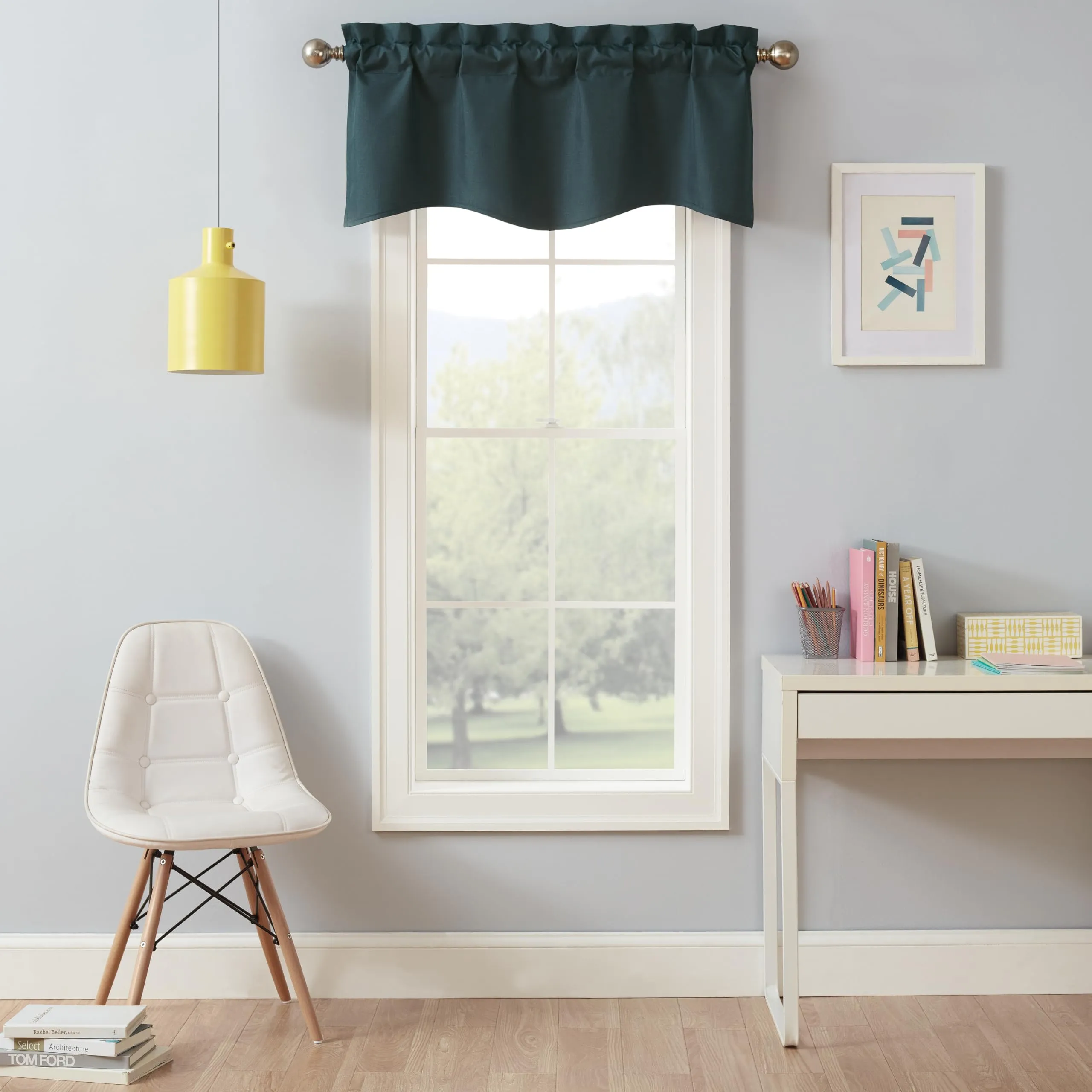 Eclipse Kendall Modern Scalloped Rod Pocket Valance Thermal Insulated