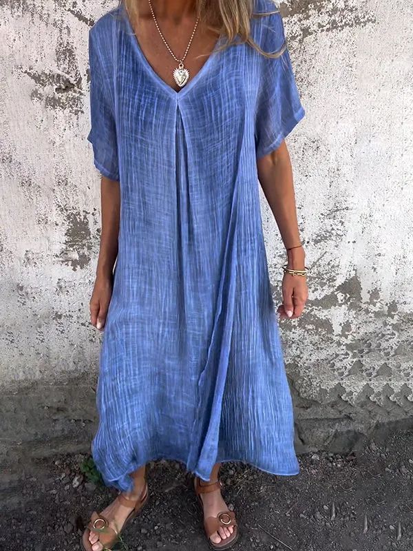 Elizabeth - Linen V-neck Dress