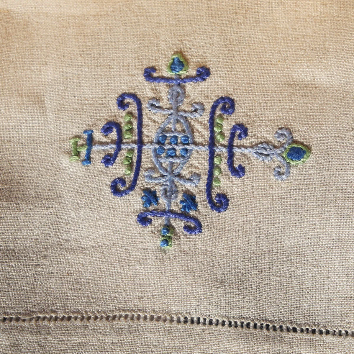 Embroidered Linen Hand Towel