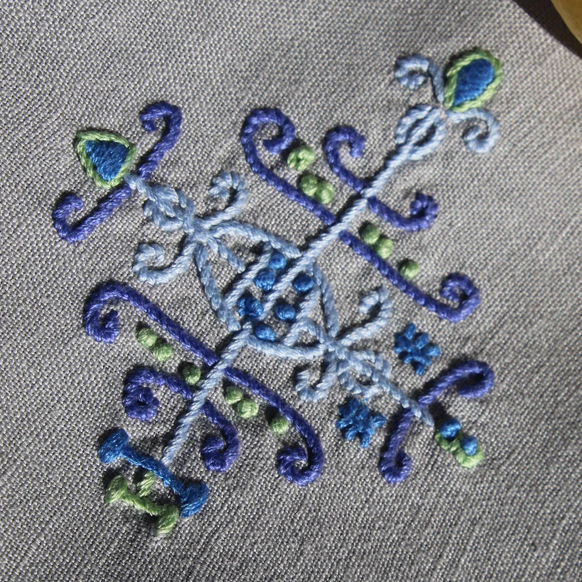 Embroidered Linen Hand Towel