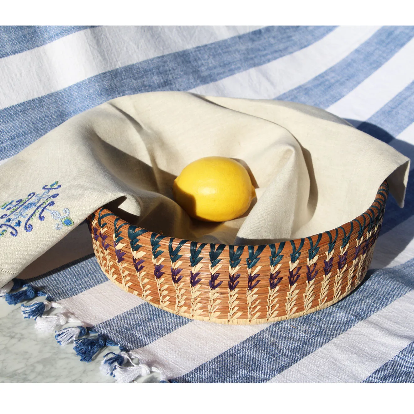 Embroidered Linen Hand Towel