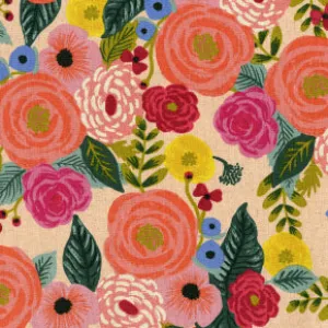 English Garden - Juliet Rose - Cream Canvas Fabric by Rifle Paper Co. for Cotton   Steel Fabrics