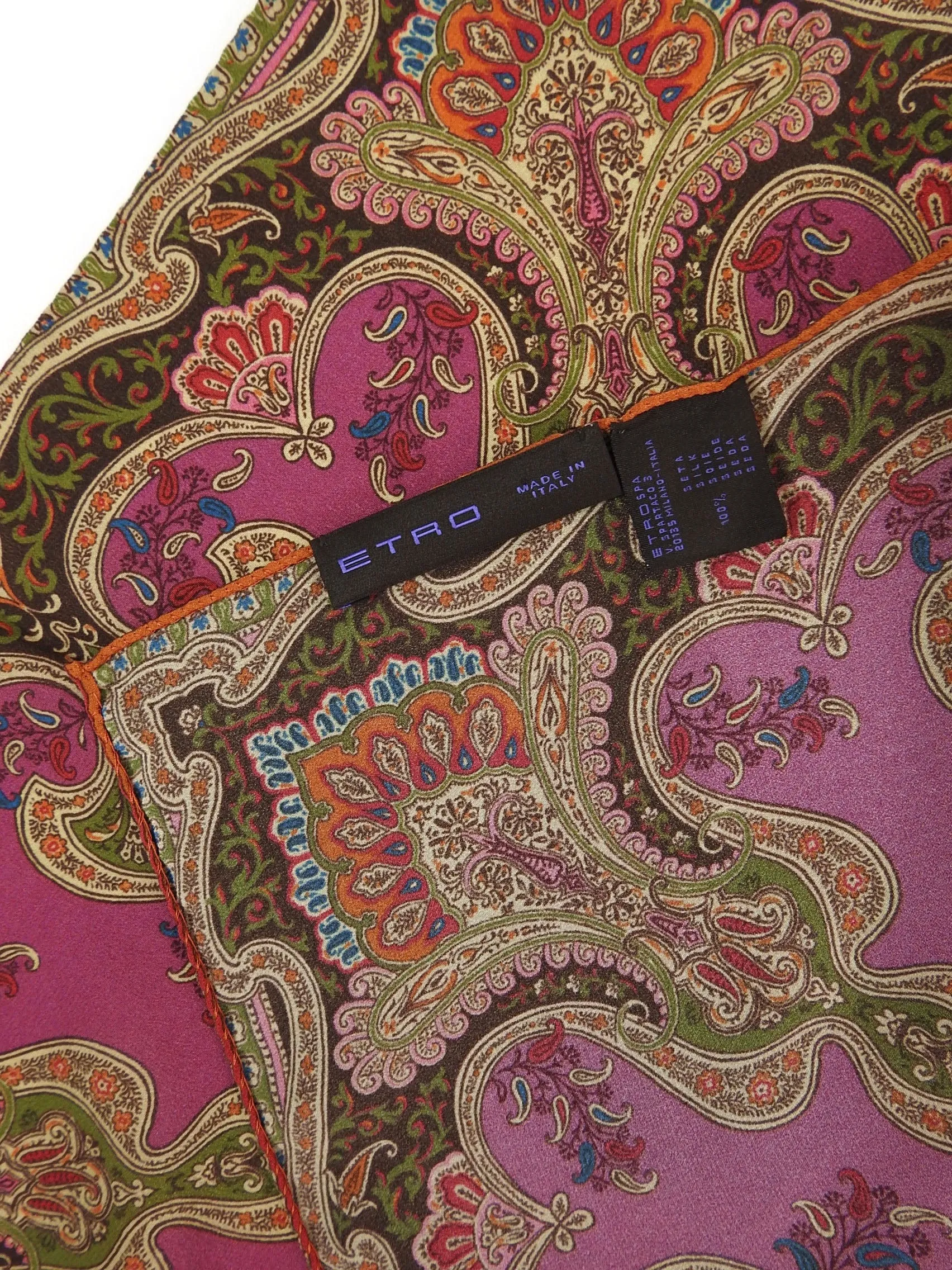 Etro Silk Pocket Square Size