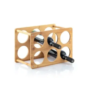 Excellent Houseware Wine Rack Bamboo 6 Bottles