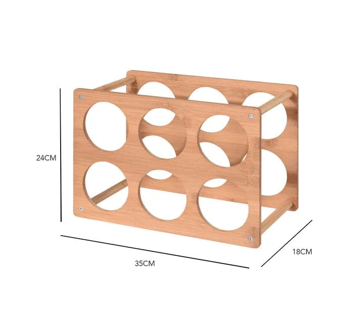 Excellent Houseware Wine Rack Bamboo 6 Bottles