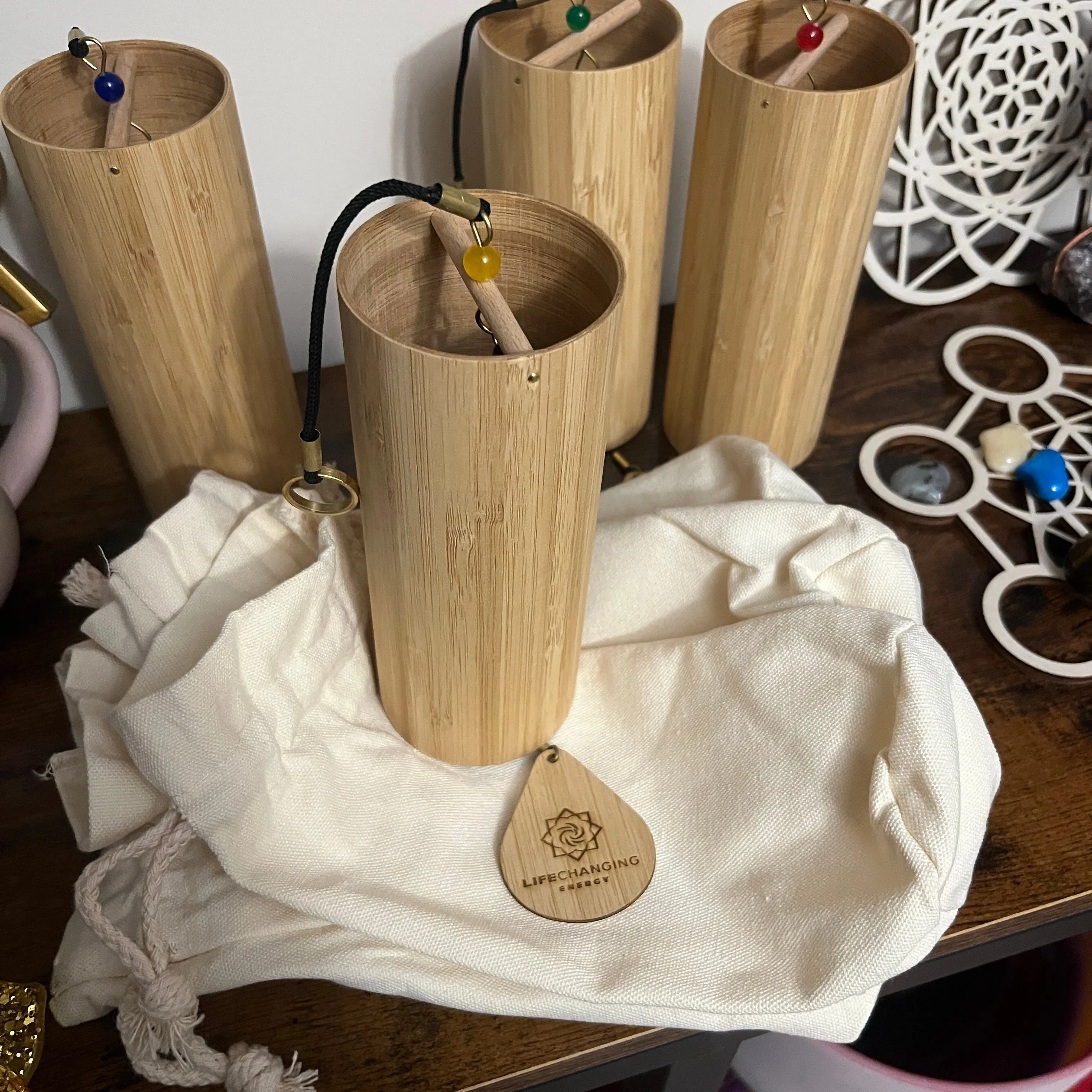 Fire, Earth, Water, Air Bamboo Chimes Set   Bags