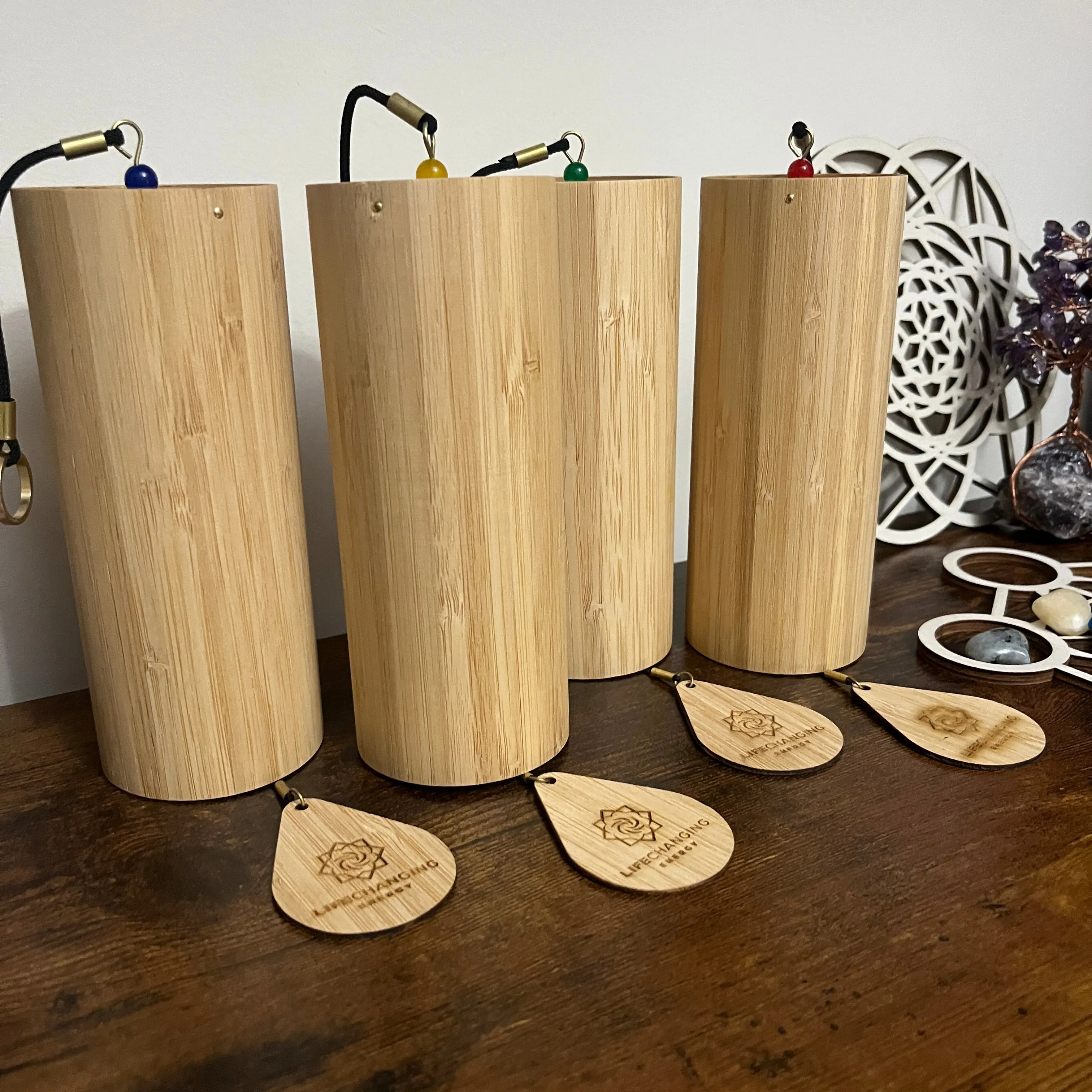 Fire, Earth, Water, Air Bamboo Chimes Set   Bags
