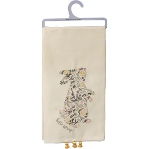 Floral Bunny Dishtowel