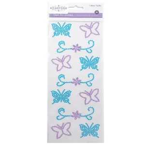Floral Butterfly Gem Art Craft 3D Stickers, 11-Piece