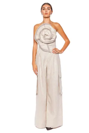 Fossiles Embroidered Linen Crop Top