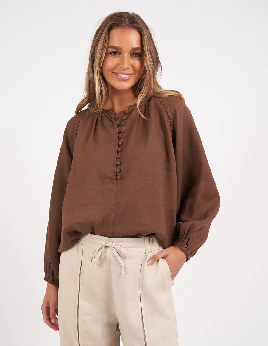 FOXWOOD SARDINIA BLOUSE CHOCOLATE