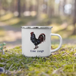 Free Range Rooster Enamel Mug