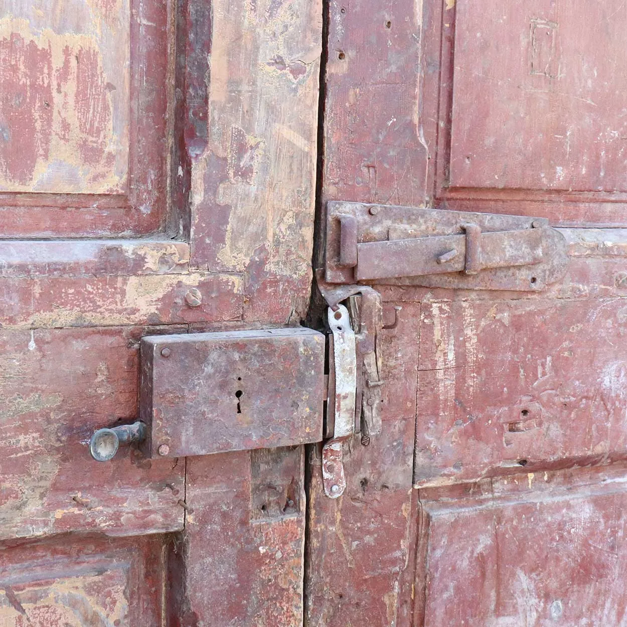 French Colonial Painted Pine Double Door