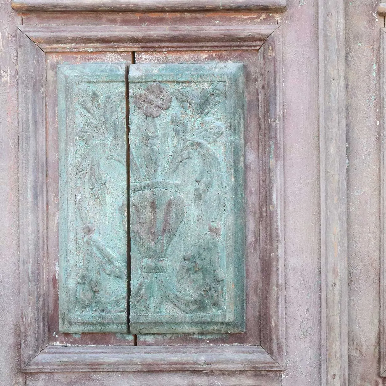French Colonial Painted Pine Double Door